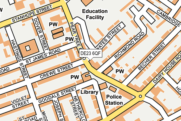 DE23 6QF map - OS OpenMap – Local (Ordnance Survey)