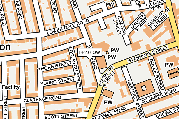 DE23 6QW map - OS OpenMap – Local (Ordnance Survey)