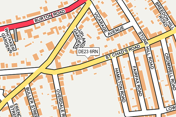 DE23 6RN map - OS OpenMap – Local (Ordnance Survey)