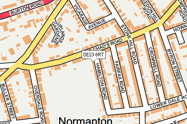 DE23 6RT map - OS OpenMap – Local (Ordnance Survey)