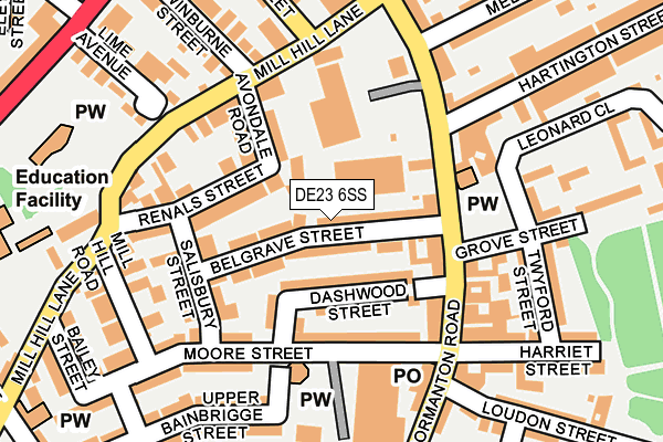 DE23 6SS map - OS OpenMap – Local (Ordnance Survey)