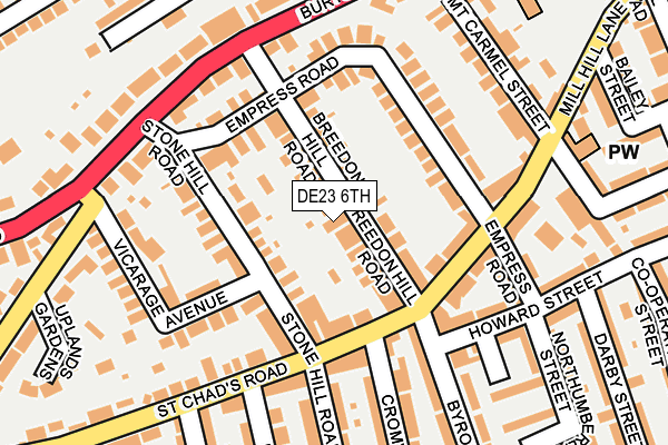 DE23 6TH map - OS OpenMap – Local (Ordnance Survey)