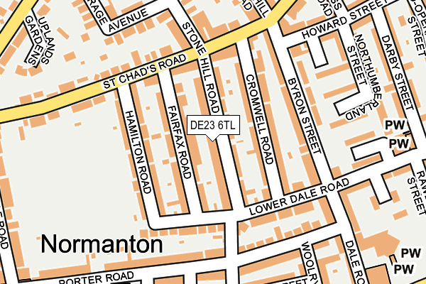 DE23 6TL map - OS OpenMap – Local (Ordnance Survey)