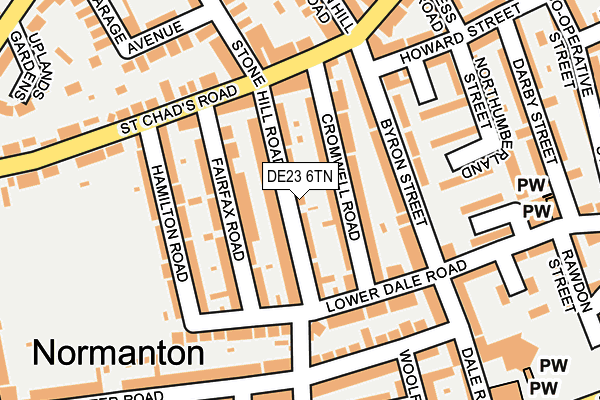 DE23 6TN map - OS OpenMap – Local (Ordnance Survey)