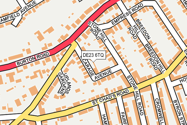 DE23 6TQ map - OS OpenMap – Local (Ordnance Survey)