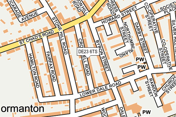 DE23 6TS map - OS OpenMap – Local (Ordnance Survey)