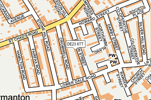 DE23 6TT map - OS OpenMap – Local (Ordnance Survey)