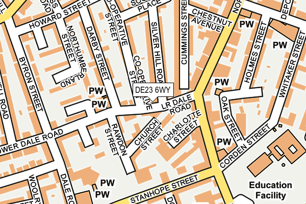 DE23 6WY map - OS OpenMap – Local (Ordnance Survey)