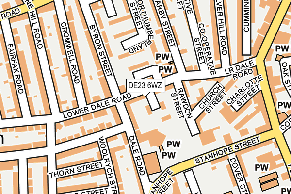 DE23 6WZ map - OS OpenMap – Local (Ordnance Survey)
