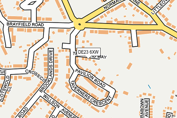 DE23 6XW map - OS OpenMap – Local (Ordnance Survey)