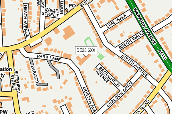 DE23 6XX map - OS OpenMap – Local (Ordnance Survey)