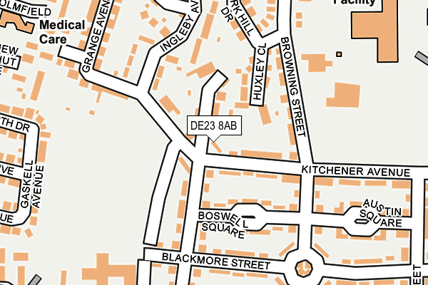 DE23 8AB map - OS OpenMap – Local (Ordnance Survey)