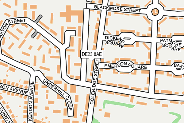 DE23 8AE map - OS OpenMap – Local (Ordnance Survey)