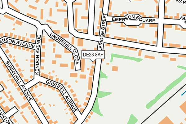 DE23 8AF map - OS OpenMap – Local (Ordnance Survey)