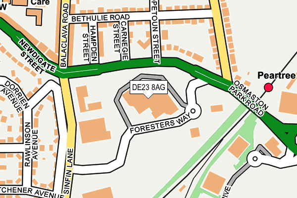 DE23 8AG map - OS OpenMap – Local (Ordnance Survey)