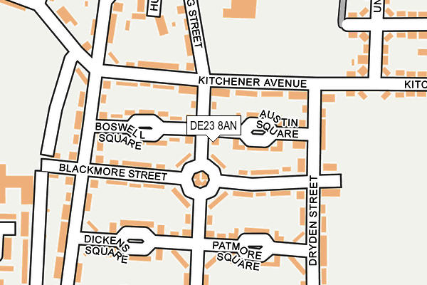 DE23 8AN map - OS OpenMap – Local (Ordnance Survey)