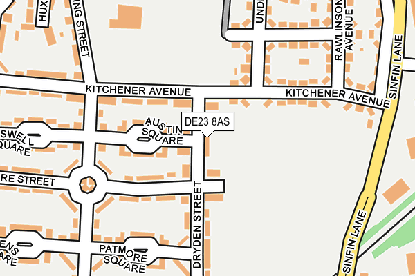 DE23 8AS map - OS OpenMap – Local (Ordnance Survey)