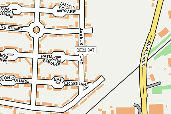 DE23 8AT map - OS OpenMap – Local (Ordnance Survey)