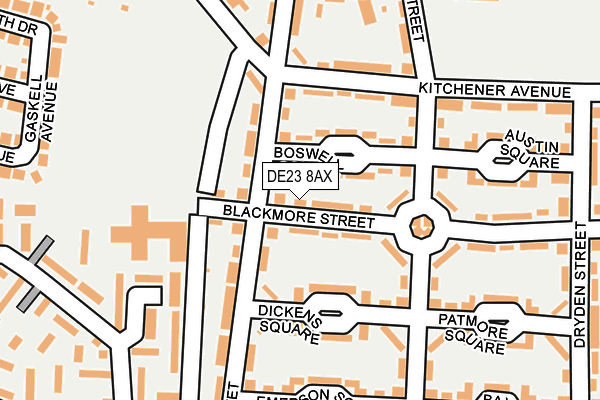 DE23 8AX map - OS OpenMap – Local (Ordnance Survey)