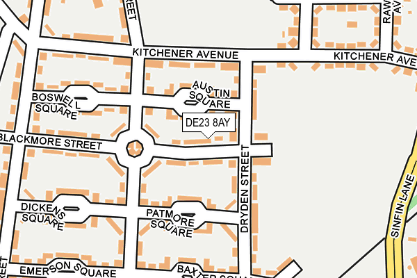 DE23 8AY map - OS OpenMap – Local (Ordnance Survey)