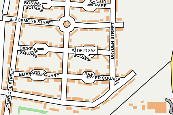 DE23 8AZ map - OS OpenMap – Local (Ordnance Survey)