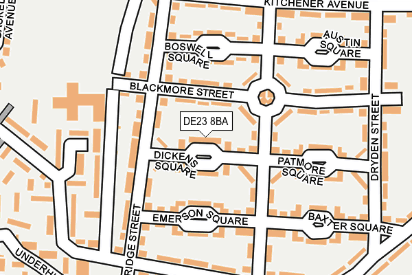 DE23 8BA map - OS OpenMap – Local (Ordnance Survey)