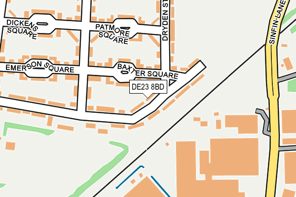 DE23 8BD map - OS OpenMap – Local (Ordnance Survey)