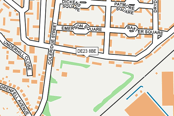 DE23 8BE map - OS OpenMap – Local (Ordnance Survey)