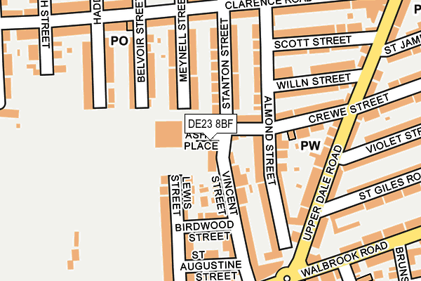 DE23 8BF map - OS OpenMap – Local (Ordnance Survey)