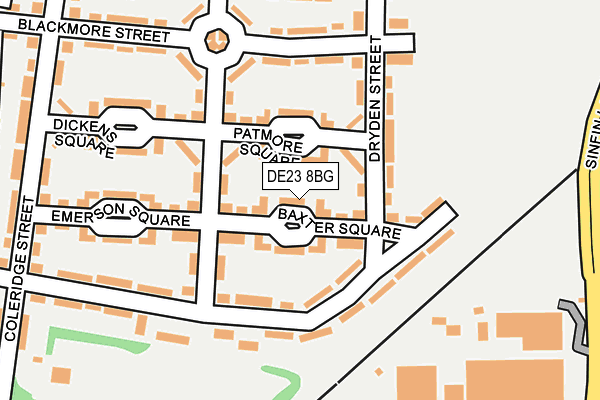DE23 8BG map - OS OpenMap – Local (Ordnance Survey)