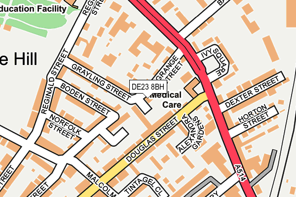 DE23 8BH map - OS OpenMap – Local (Ordnance Survey)