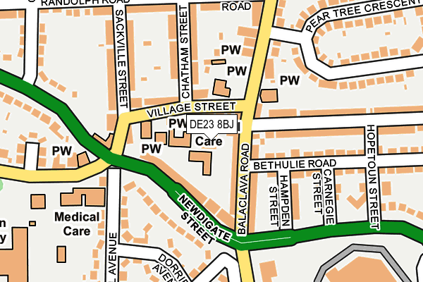 DE23 8BJ map - OS OpenMap – Local (Ordnance Survey)