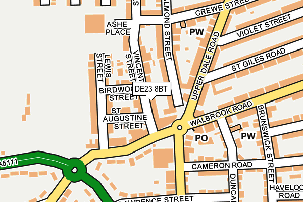 DE23 8BT map - OS OpenMap – Local (Ordnance Survey)