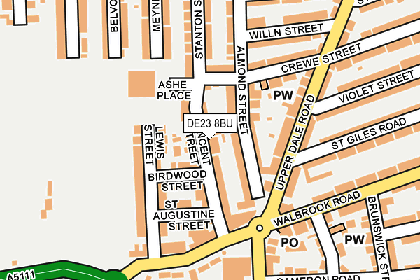 DE23 8BU map - OS OpenMap – Local (Ordnance Survey)