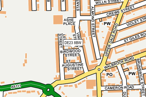 DE23 8BW map - OS OpenMap – Local (Ordnance Survey)