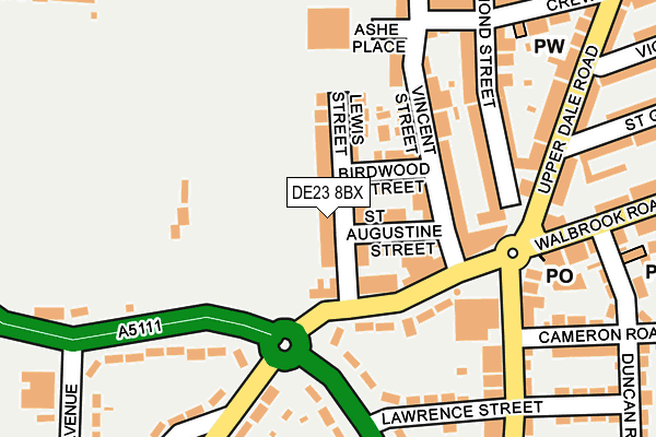 DE23 8BX map - OS OpenMap – Local (Ordnance Survey)