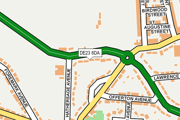 DE23 8DA map - OS OpenMap – Local (Ordnance Survey)