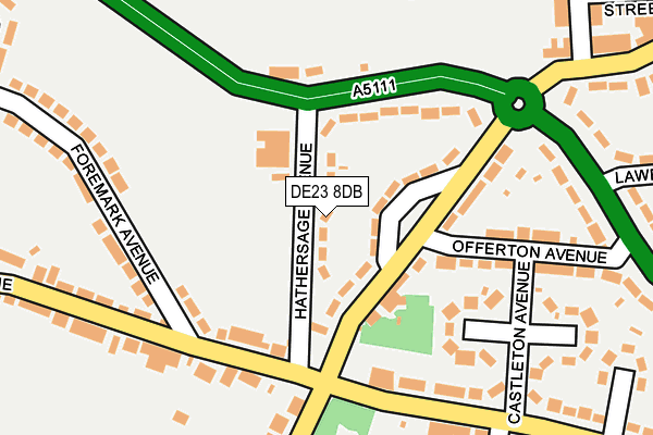 DE23 8DB map - OS OpenMap – Local (Ordnance Survey)