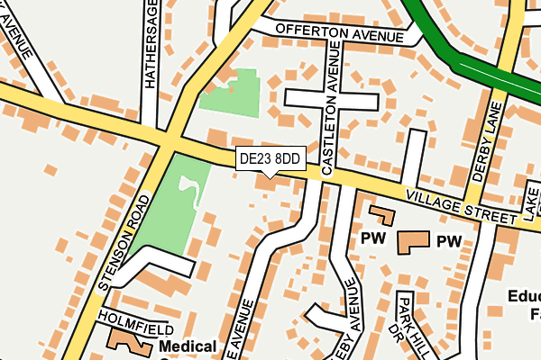 DE23 8DD map - OS OpenMap – Local (Ordnance Survey)