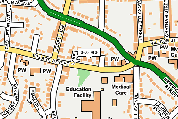 DE23 8DF map - OS OpenMap – Local (Ordnance Survey)