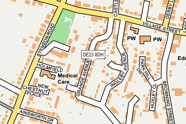 DE23 8DH map - OS OpenMap – Local (Ordnance Survey)