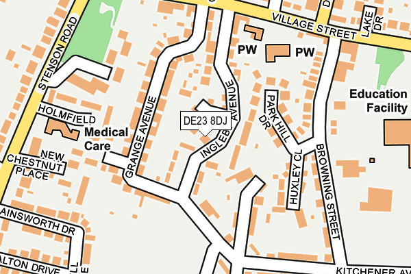 DE23 8DJ map - OS OpenMap – Local (Ordnance Survey)