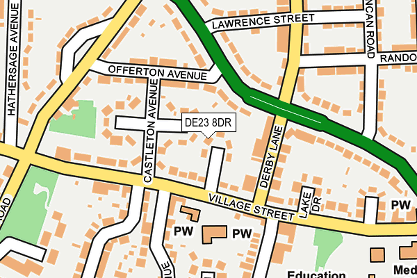DE23 8DR map - OS OpenMap – Local (Ordnance Survey)