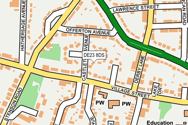 DE23 8DS map - OS OpenMap – Local (Ordnance Survey)