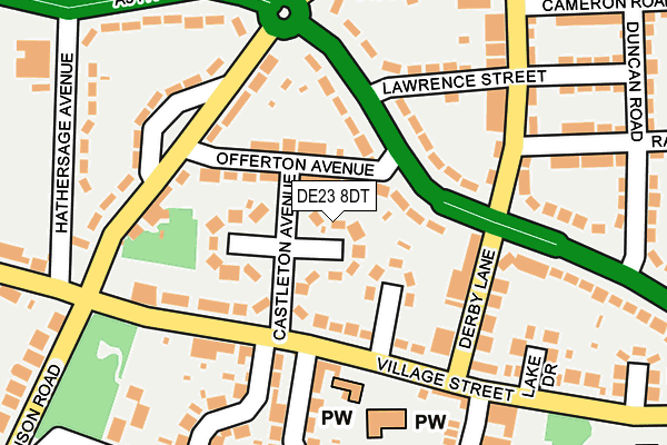 DE23 8DT map - OS OpenMap – Local (Ordnance Survey)