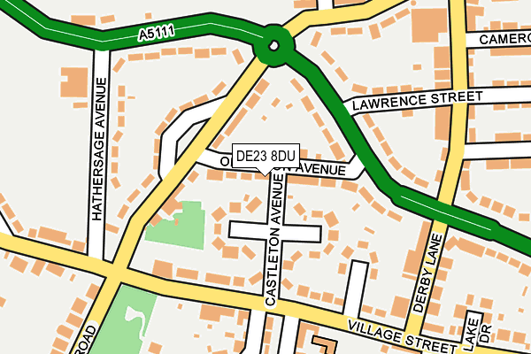DE23 8DU map - OS OpenMap – Local (Ordnance Survey)