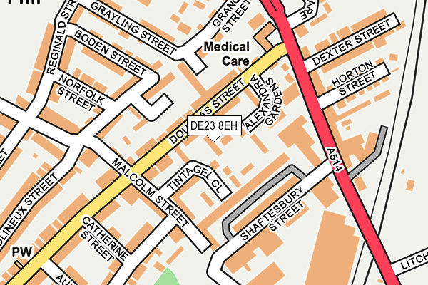 DE23 8EH map - OS OpenMap – Local (Ordnance Survey)