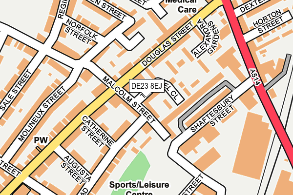 DE23 8EJ map - OS OpenMap – Local (Ordnance Survey)