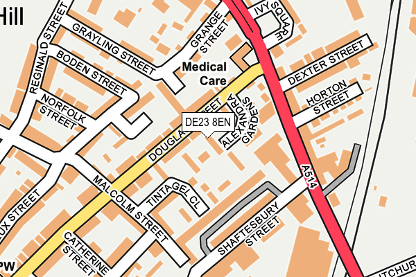 DE23 8EN map - OS OpenMap – Local (Ordnance Survey)