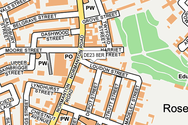 DE23 8ER map - OS OpenMap – Local (Ordnance Survey)